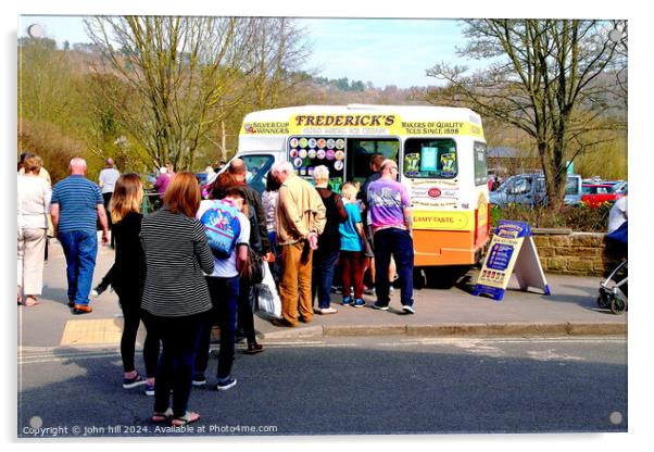 Queueing for ice cream. Acrylic by john hill