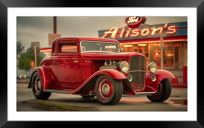 1932 Ford Coupe Hot Rod Framed Mounted Print by T2 