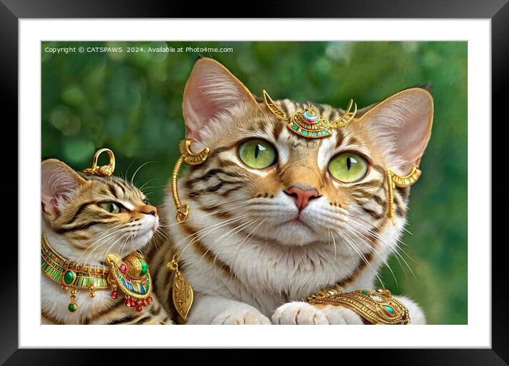 CAT CELEBRATION Framed Mounted Print by CATSPAWS 