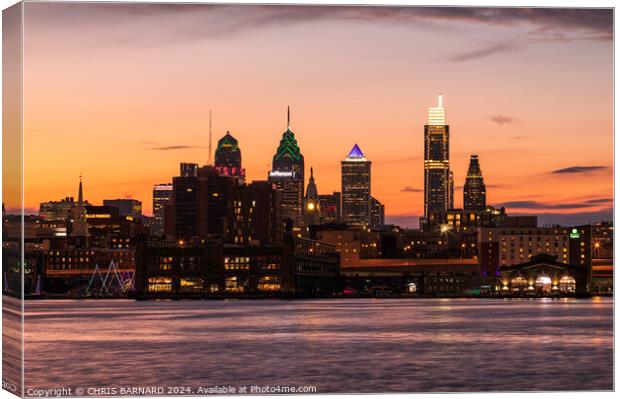 Sunset over Philadelphia Canvas Print by CHRIS BARNARD