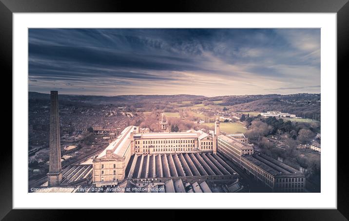 Salts Mill, Saltaire, From Above Framed Mounted Print by Bradley Taylor