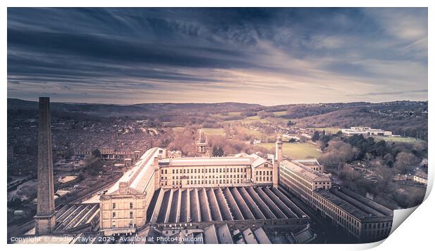 Salts Mill, Saltaire, From Above Print by Bradley Taylor