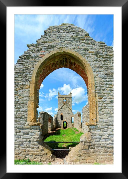 Ruins of St Michaels Church Burrow Mump Somerset Framed Mounted Print by Susie Peek