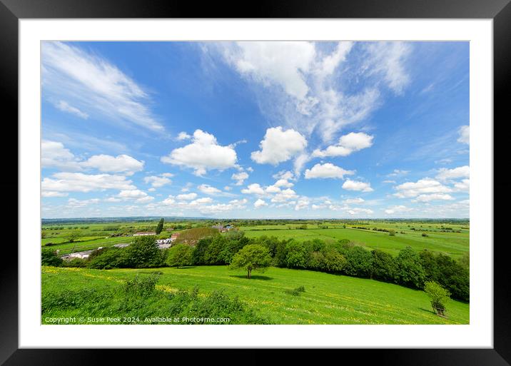 Views of Southgate Moor and the Somerset Levels Framed Mounted Print by Susie Peek