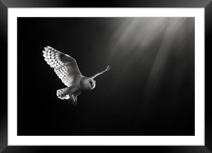 Barn Owl Framed Mounted Print by T2 