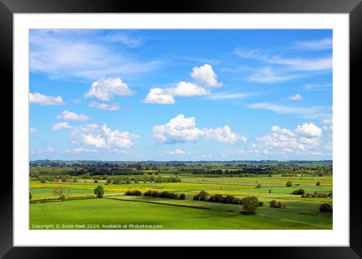 Views of Southgate Moor and Somerset Levels Burrow Framed Mounted Print by Susie Peek