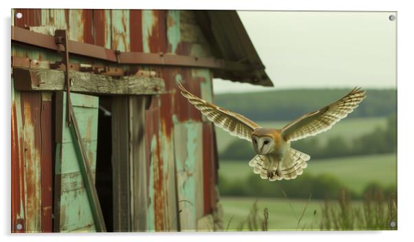Barn Owl Return Home Acrylic by T2 