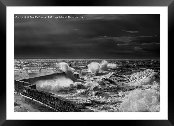 Sea Storm at Burghead Framed Mounted Print by Tom McPherson