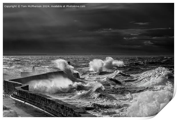 Sea Storm at Burghead Print by Tom McPherson