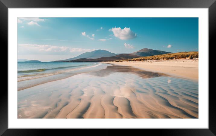 Luskentyre beach - Scottish isle of Harris Framed Mounted Print by T2 