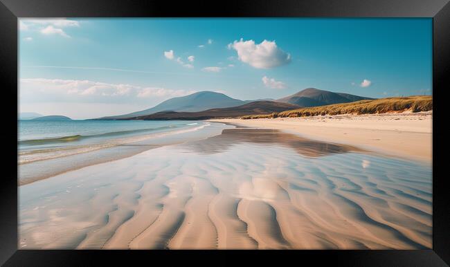 Luskentyre beach - Scottish isle of Harris Framed Print by T2 