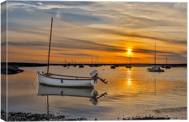 Beautiful boots and sunset at Brancaster Staithe  Canvas Print by Sam Owen