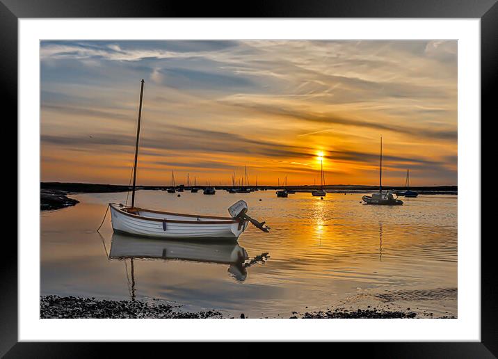 Beautiful boots and sunset at Brancaster Staithe  Framed Mounted Print by Sam Owen