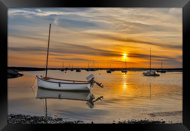 Beautiful boots and sunset at Brancaster Staithe  Framed Print by Sam Owen