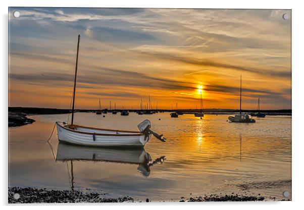 Beautiful boots and sunset at Brancaster Staithe  Acrylic by Sam Owen