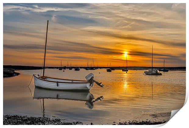 Beautiful boots and sunset at Brancaster Staithe  Print by Sam Owen
