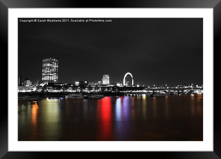 London Skyline in Coloursplash Framed Mounted Print by Sarah Waddams