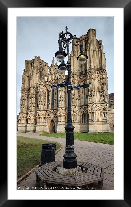 Wells cathedral  Framed Mounted Print by Les Schofield