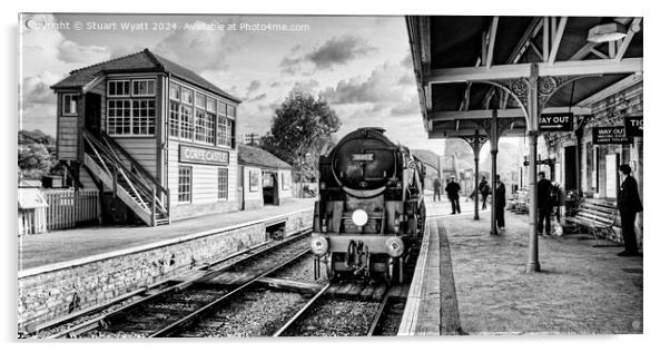 Corfe Castle Station Acrylic by Stuart Wyatt