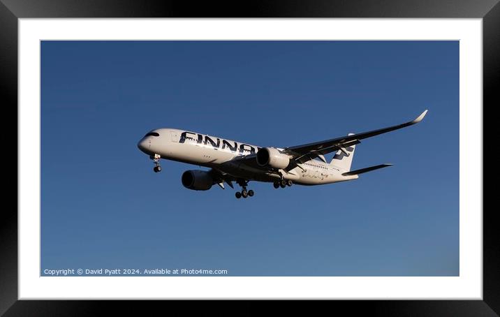 Finnair Airbus A350 Panorama Framed Mounted Print by David Pyatt