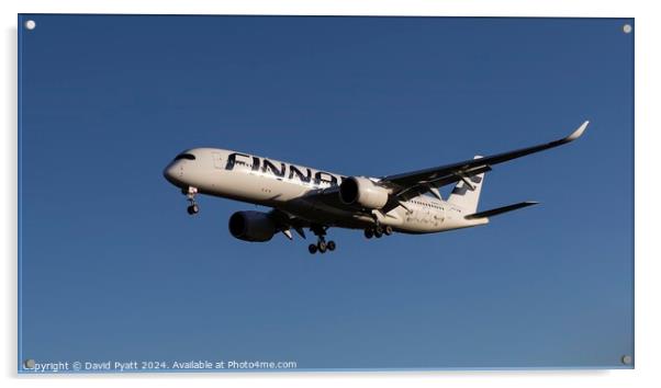 Finnair Airbus A350 Panorama Acrylic by David Pyatt