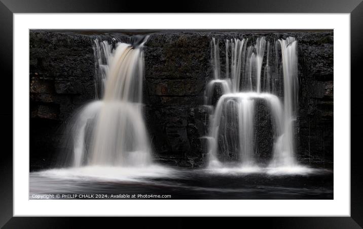 Two cascades 1048 Framed Mounted Print by PHILIP CHALK