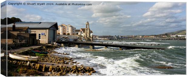 Swanage South Foreshore Canvas Print by Stuart Wyatt