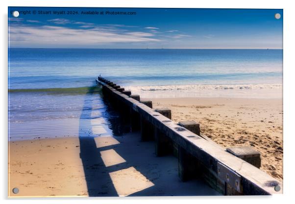 Swanage Beach Scene Acrylic by Stuart Wyatt