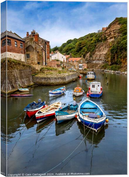 Staithes Boats Canvas Print by Cass Castagnoli