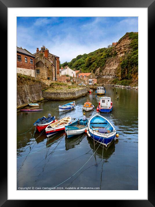 Staithes Boats Framed Mounted Print by Cass Castagnoli