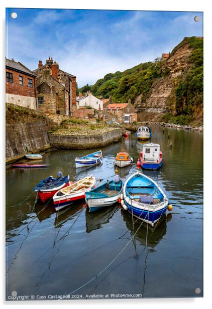 Staithes Boats Acrylic by Cass Castagnoli