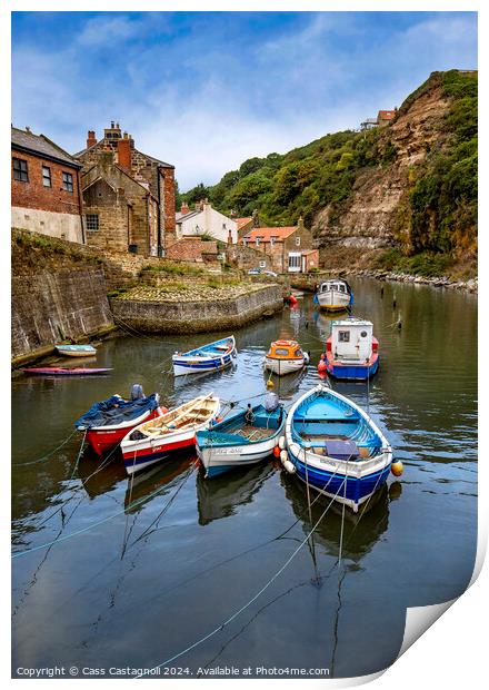 Staithes Boats Print by Cass Castagnoli
