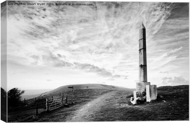 Swanage: Ulwell Obelisk Canvas Print by Stuart Wyatt