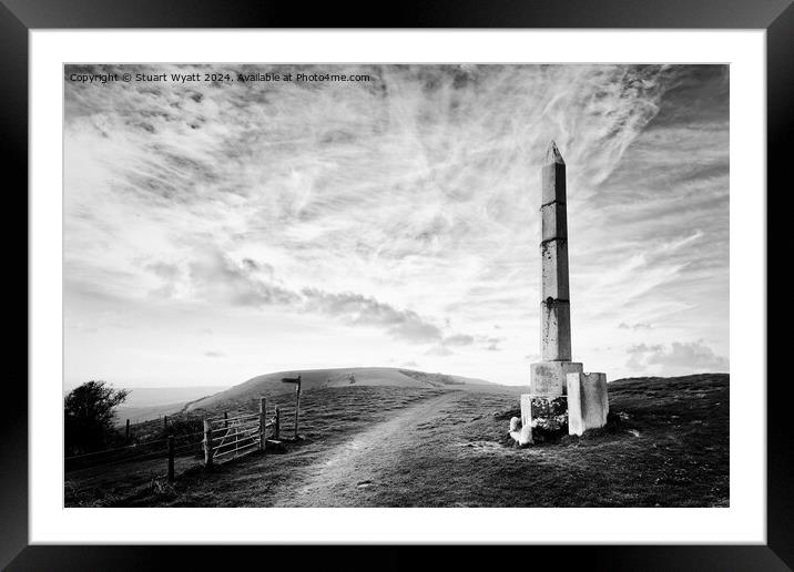 Swanage: Ulwell Obelisk Framed Mounted Print by Stuart Wyatt