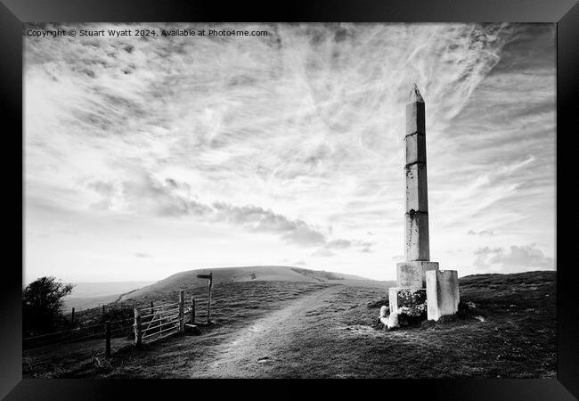 Swanage: Ulwell Obelisk Framed Print by Stuart Wyatt