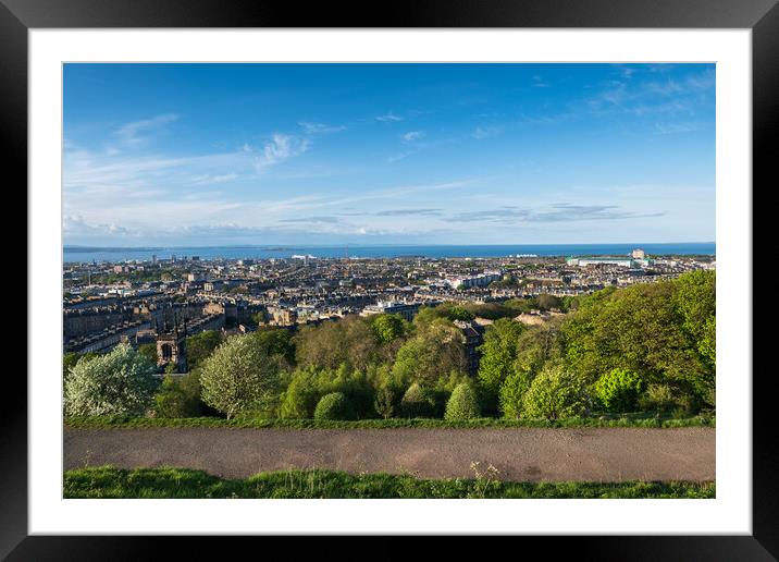 City Of Edinburgh From Calton Hill Framed Mounted Print by Artur Bogacki