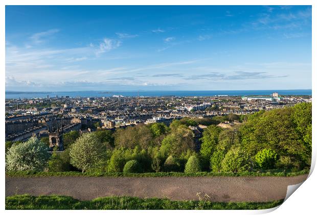 City Of Edinburgh From Calton Hill Print by Artur Bogacki