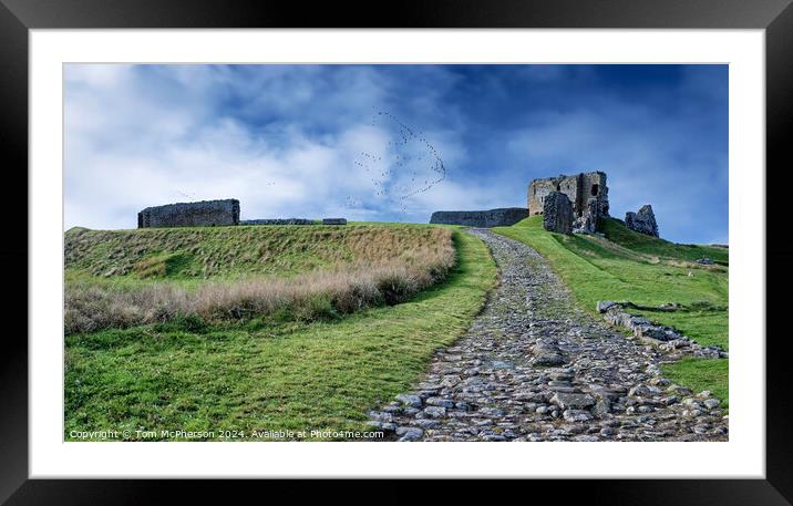 Geese Fly Over Duffus Castle Framed Mounted Print by Tom McPherson