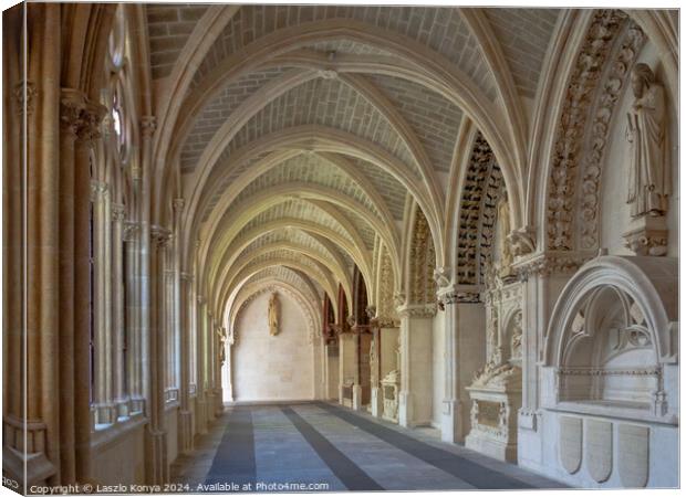 Gothic cloister - Burgos Canvas Print by Laszlo Konya