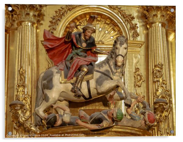 St James Matamoros - Burgos Acrylic by Laszlo Konya