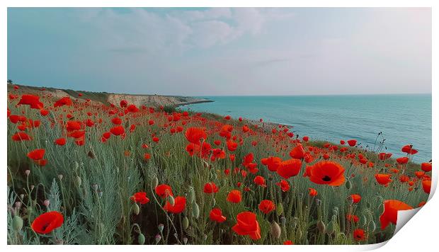 Poppy Field Print by Airborne Images