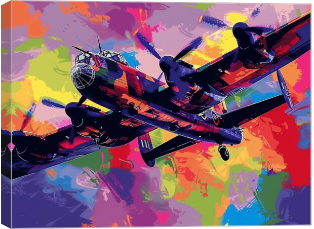 Lancaster Bomber Art Canvas Print by Airborne Images