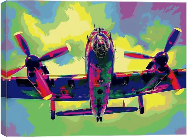 Lancaster Bomber Art Canvas Print by Airborne Images