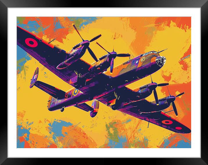 Lancaster Bomber Art Framed Mounted Print by Airborne Images