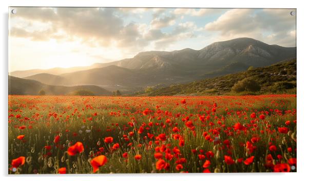 Poppy Field Acrylic by Airborne Images