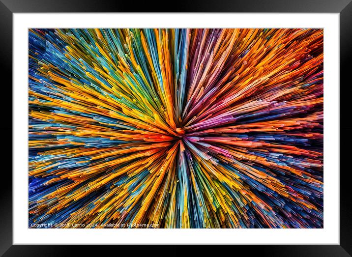 Abstract chromatic explosion - GIA-2310-1115-OIL Framed Mounted Print by Jordi Carrio