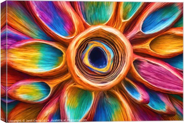 Colorful floral vortex - GIA-2310-1116-OIL Canvas Print by Jordi Carrio