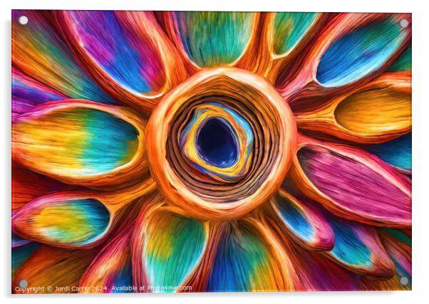 Colorful floral vortex - GIA-2310-1116-OIL Acrylic by Jordi Carrio