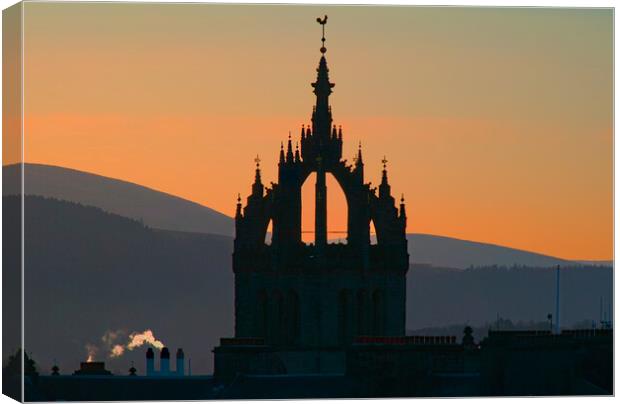 St Giles Cathedral Sunset Silhouette  Canvas Print by Alison Chambers
