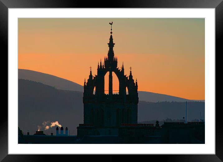 St Giles Cathedral Sunset Silhouette  Framed Mounted Print by Alison Chambers